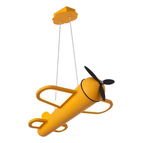 Lampa wisząca do pokoju dziecięcego żółty samolot FOKKER 77490/26/34 LUCIDE