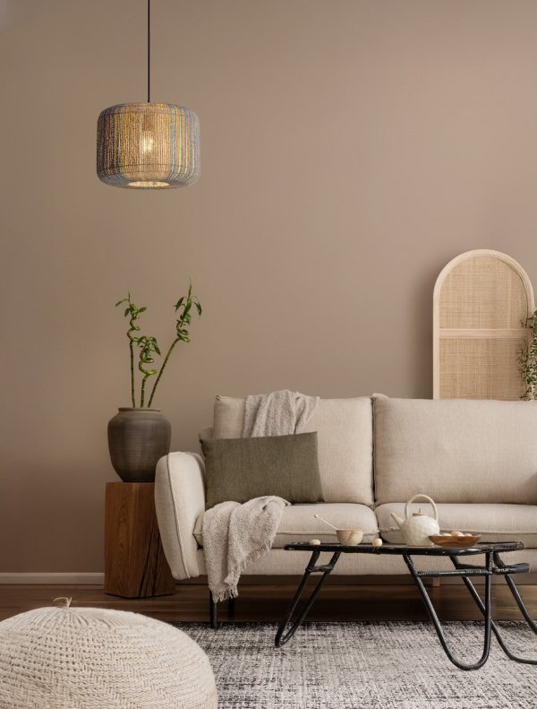 Lampa wisząca sznurkowa pleciona owalna boho rystykalna industrialna nad stół do salonu sypialni BELUNCA LE45351 Luces Exclusivas