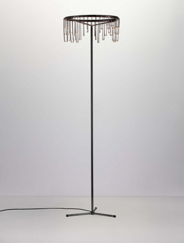 Elegancka Lampa Stojąca Do Salonu Czarna Luces Exclusivas HUARAZ LE44717