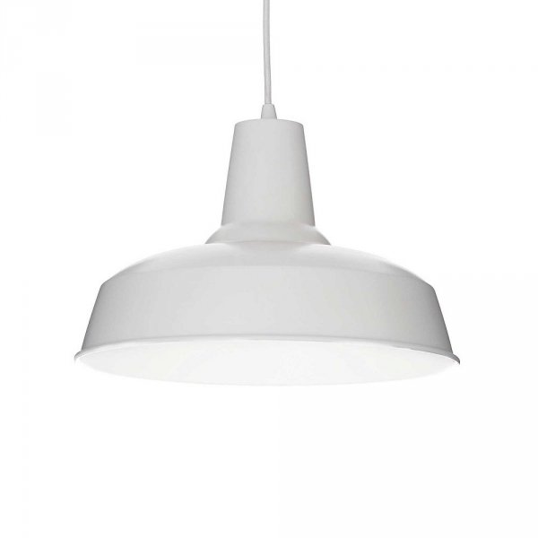 Biała Lampa Wisząca IDEAL LUX MOBY SP1 102047 Loft