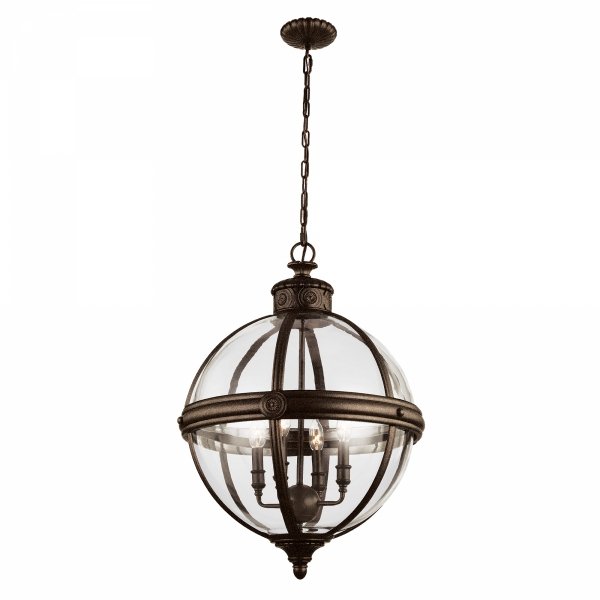 Lampa wisząca Adams 4 źródła światła brytyjski brąz styl wiktoriański FE-ADAMS-4P-BRZ FEISS