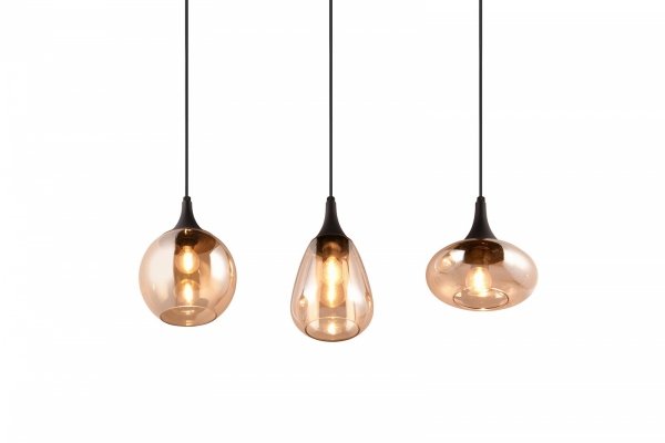 Dekoracyjna Lampa Wisząca Czarna Szklane Kosze LUMINA 317000313 TRIO