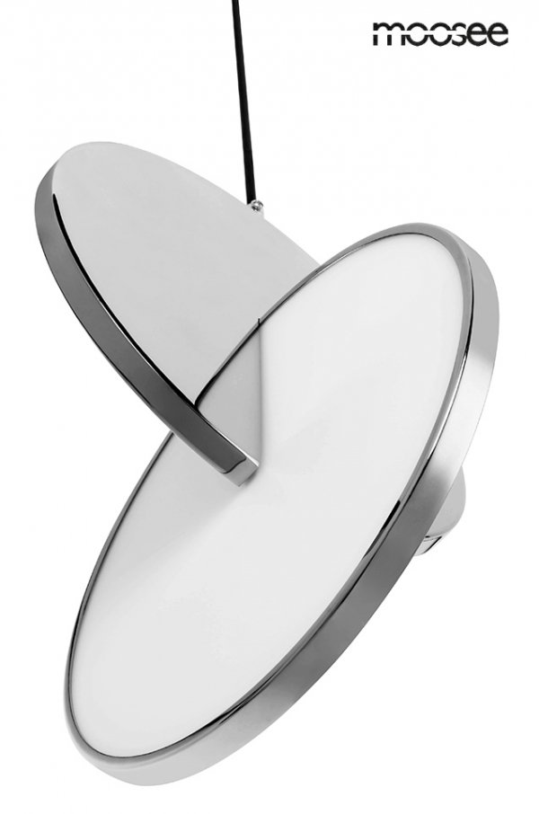 Srebrna lampa wisząca w kolorze chromowanym DISCO Moosee King Home MSE010100369 jadalniana nad wyspę