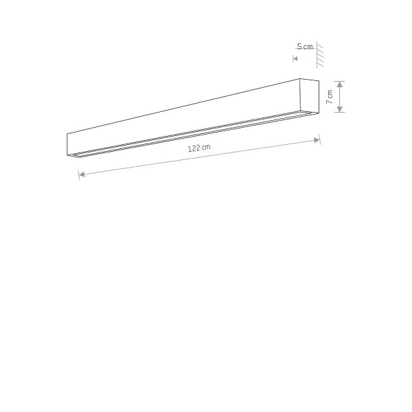 GRAFITOWY KINKIET LISTWA NAD LUSTRO NOWODVORSKI STRAIGHT WALL GRAPHITE L 7560