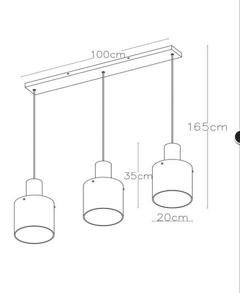 Lampa wisząca miedziana szklane bursztynowe klosze TOLEDO 74405/03/62 Lucide
