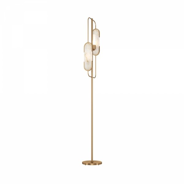 ZŁOTA Lampa Podłogowa w Stylu Art Deco MARMO MOD099FL-02G MAYTONI Lampa Stojąca Glamour