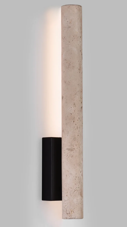 Kinkiet Loft 6W Czarny Maxlight W0477 naturalny kamień