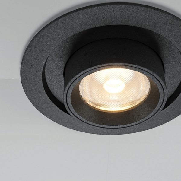 Czarna Nowoczesna Oprawa Wpuszczana Downlight HIDDEN Maytoni DL095-01-10W3K-B LED 10W