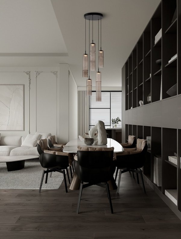 Minimalistyczna lampa wisząca LED szklana tuba kolor mokka uniwersalna klasyczna możliwość ściemniania SARTANO LE45164 Luces Exclusivas