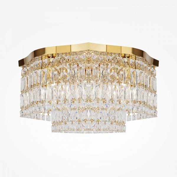 Kryształowy Złoty Plafon Glamour DUNE DIA005CL-06G MAYTONI Złota Lampa Sufitowa Kryształ