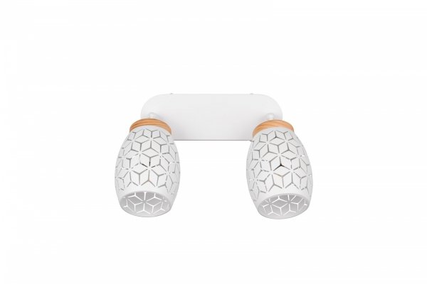 Nowoczesny plafon lampa sufitowa podwójna biała regulowane tuby klasyczna w stylu orientalnym metalowa drewniany dekor BIDAR R81572031 Rl