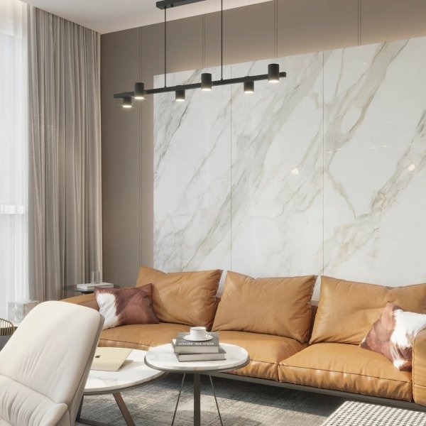 Lampa wisząca Noe Long do salonu do biura PL0111-BK Yaskr czarna GU10