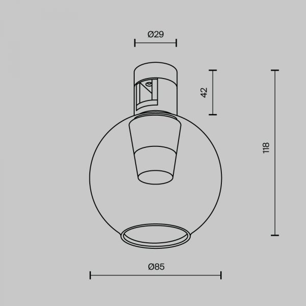 Ścieżka świetlna lampa szynowa LED aluminium mosiądz przezroczysty klosz Bubble MAYTONI TR148-1-3W2.7K-BS-DE