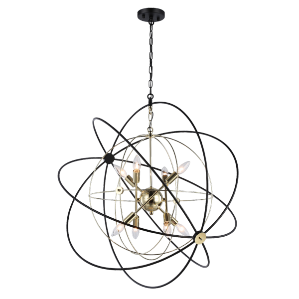 Molekularna nowoczesna lampa wisząca okrągła ROXBURY P08593AU złota/czarna