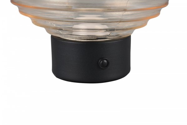Dekoracyjna Lampka Stołowa LED Bursztynowy Szklany Klosz EARL R57771113 RL