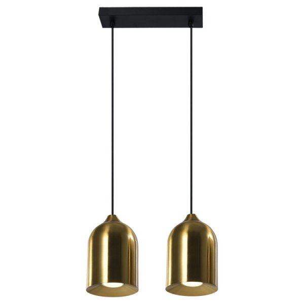 Prosta elegancka lampa wisząca czarno złota metalowa loftowa minimalistyczna NILO LP-0110/2L GD LIGHT PRESTIGE