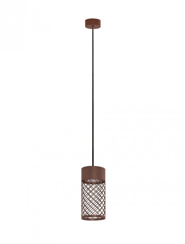 Minimalistyczna lampa wisząca wewnętrzna/zewnętrzna LED aluminiowa kolor rdzawy designerska IP65 DONZUELA LE75149 Luces Exclusivas