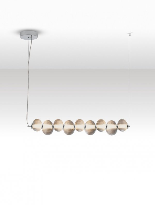 Minimalistyczna lampa wisząca LED szklany klosz kule szara uniwersalna nowoczesna możliwość ściemniania TANVERA LE45209 Luces Exclusivas