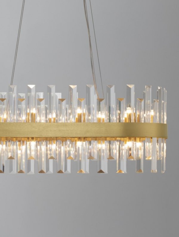 Kryształowa Lampa Wisząca Żyrandol Glamour w Kolorze Złotym LUCES ESCLUSIVAS CHOLULA LE42909