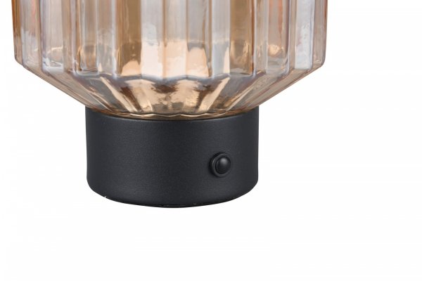 Dekoracyjna Lampka Stołowa LED Bursztynowy Szklany Klosz LORD R57761113 RL