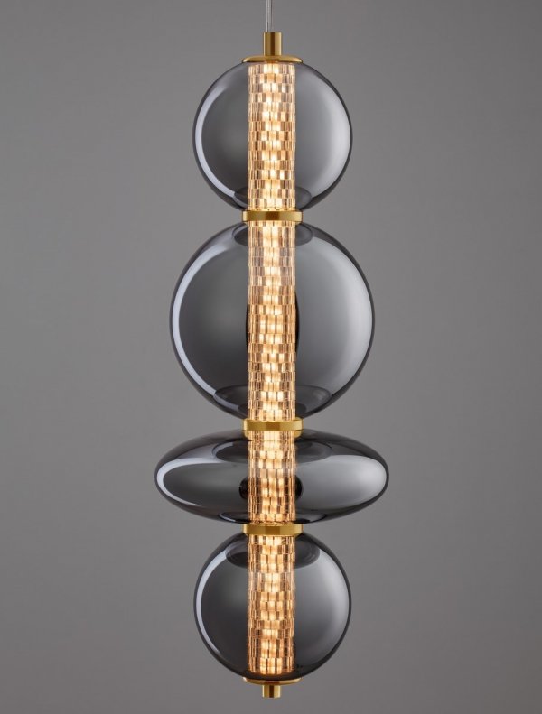 Elegancka Lampa Wisząca Salonowa z Ciemnego Szkła Luces Exclusivas MORROS LE44486
