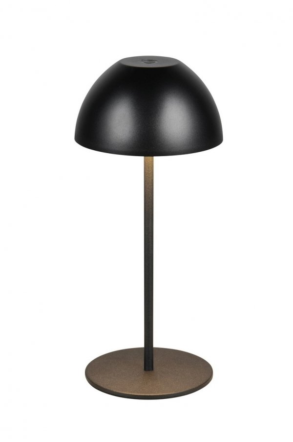 Lampka stołowa nocna LED czarna półokrągła designerska nowoczesna ściemnialna do pokoju dziecięcego ORTIZ IP44 R55601132 Rl