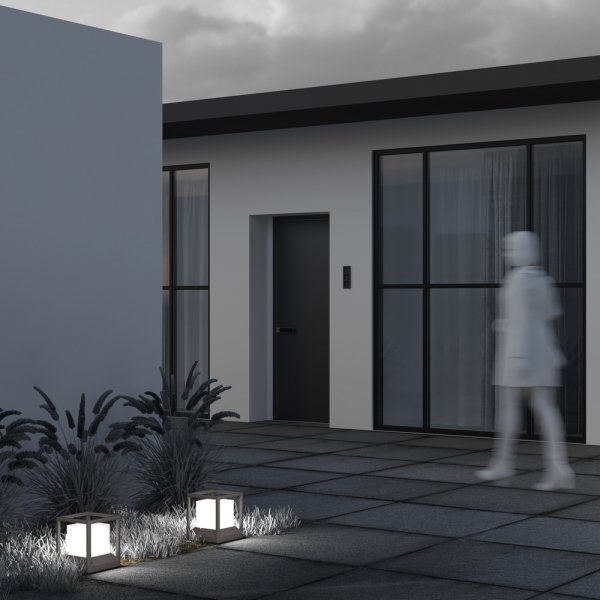 Nowoczesne oświetlenie zewnętrzne lampy stojące kwadrat grafit aluminium Trim MAYTONI O455FL-01GF 