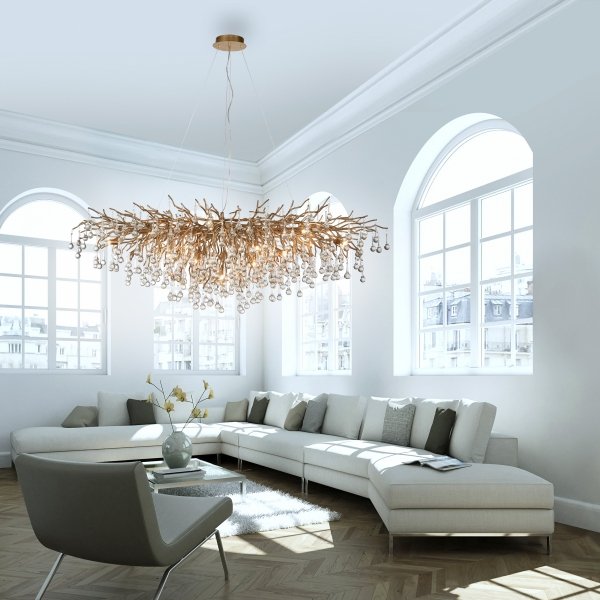 Lampa Wisząca ICICLE 2031-11 Zuma Line Złota | Nowoczesny Żyrandol 15xG9