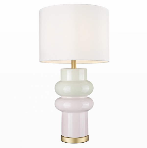 Ceramiczna sypialniana lampa stołowa nocna ASCOT T01729BR-WH Cosmo Light 