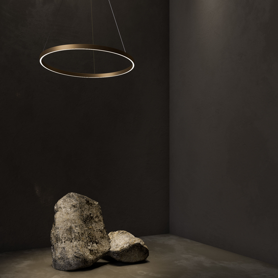 LAMPA WISZĄCA OKRĄGŁA ZŁOTA MAYTONI RIM MOD058PL-L42BS4K LAMPA ZŁOTE KOŁO LED