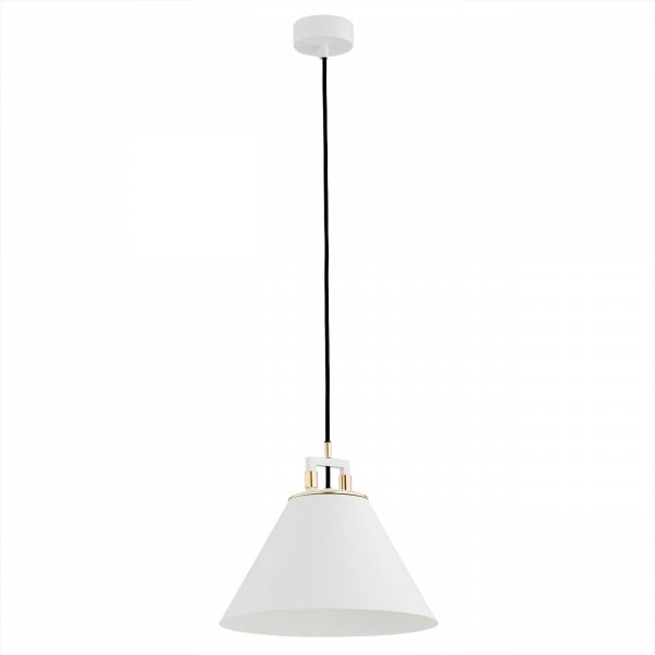 Lampa Wisząca Vintage Biała Listwa Z Mosiężnym Akcentem  ORTE 4914 ARGON