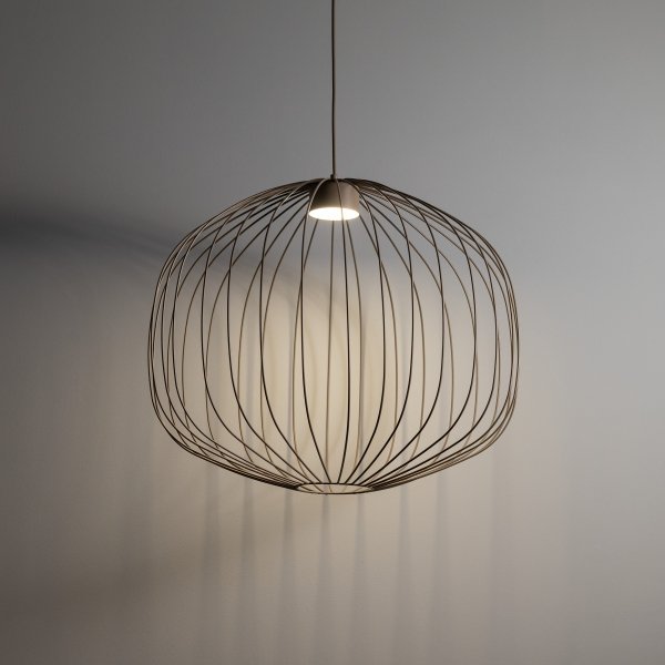 Beżowa lampa wisząca ażurowa druciana okrągła minimalistyczna loftowa uniwersalna klasyczna SPHERA M 11306 TK-LIGHTING