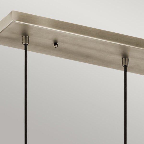 Lampa wisząca Asher II - 3 źródła światła Antyczny pewter szkło i stal industrialna regulacja wysokości KL-ASHER-3PR-AP KICHLER