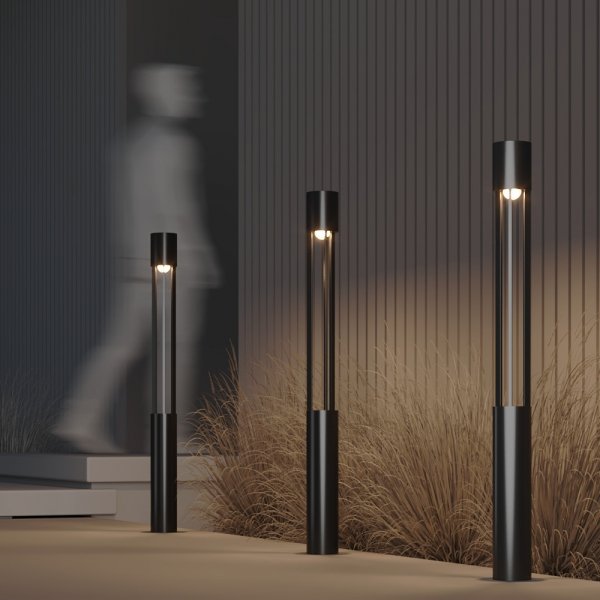 Nowoczesny słupek ogrodowy LED zewnętrzna lampa grafitowa tuba Mill MAYTONI O427FL-L12GF3K