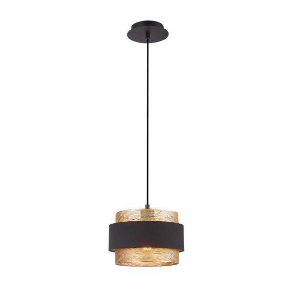 Nowoczesna Lampa Wisząca Z Dekoracyjnym Abażurem BANS PND-27467-1-BK-GD ITALUX
