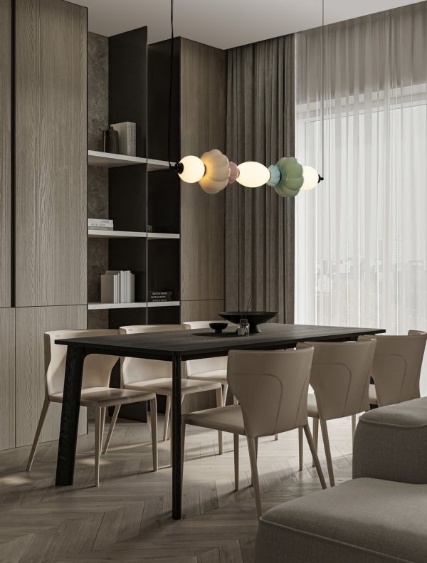  Nowoczesna wielokolorowa lampa wisząca szklany klosz różne kształty designerska art deco LED możliwość ściemniania CASURNO LE45223 Luces Exclusivas