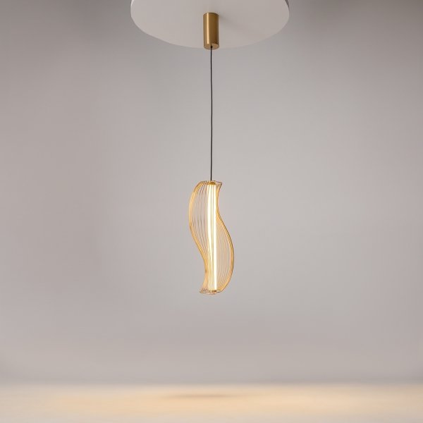 Lampa wisząca w kolorze mosiądz metal LED designerska regulacja wysokości Shadows of the past MAYTONI MOD263PL-L20BS3K