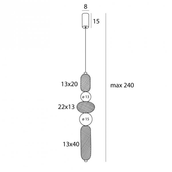 Minimalistyczna Druciana Lampa wisząca LED 28W BORA B MAXLIGHT P0592 