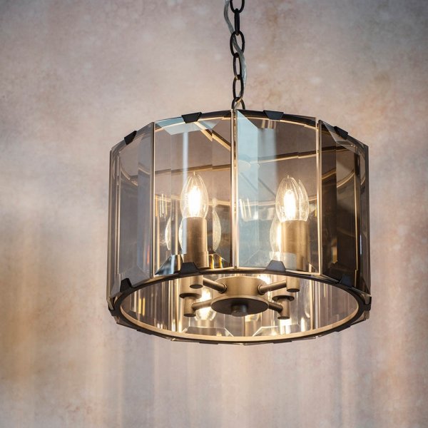 Szklana Lampa Wisząca Dymiony Klosz CLOONEY 61281 ENDON