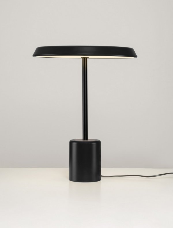 Lampka stołowa nocna czarna LED okrągła minimalistyczna uniwersalna klasyczna FOVENTO LE45441 Luces Exclusivas
