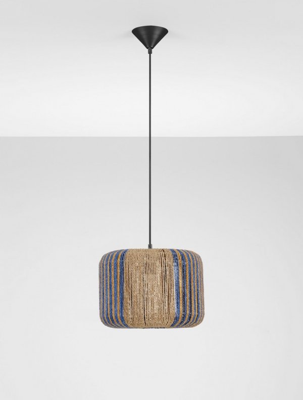 Lampa wisząca sznurkowa pleciona owalna boho rystykalna industrialna nad stół do salonu sypialni BELUNCA LE45351 Luces Exclusivas