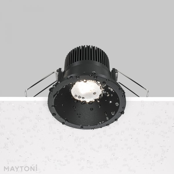Lampa wbudowana wpuszczana w sufit LED aluminiowa czarna okrągła Zoom MAYTONI DL034-01-06W4K-B