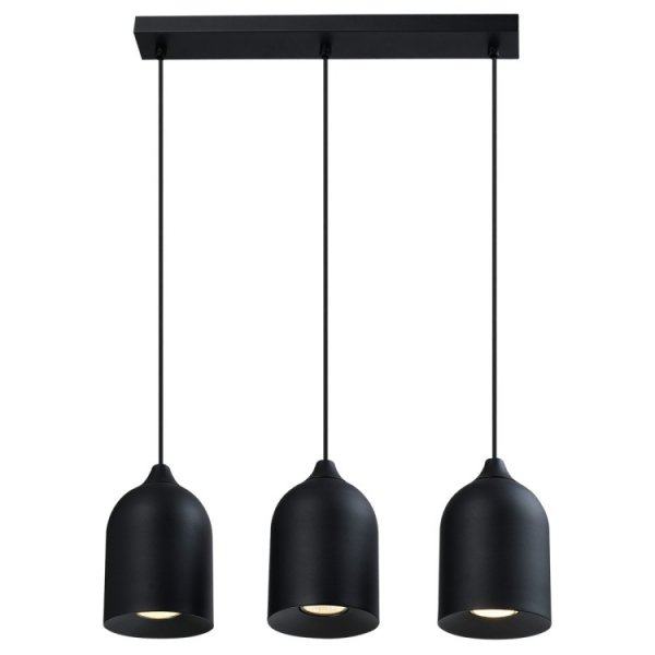 Prosta elegancka lampa wisząca metalowa loftowa minimalistyczna NILO LP-0110/3L BK LIGHT PRESTIGE