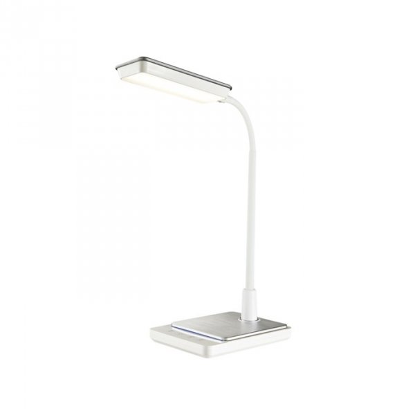 Nowoczesna Biała Lampka Biurkowa LED MAGNUM BL017 NILSEN