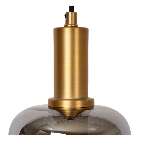 Nowoczesna Czarna Lampa Wisząca Szklany Dymiony Klosz JOANET 45494/16/65 LUCIDE