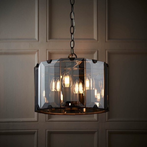 Szklana Lampa Wisząca Dymiony Klosz CLOONEY 61281 ENDON