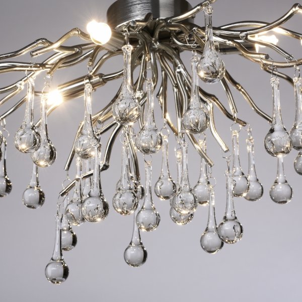 Lampa sufitowa ICICLE 8090-55 Paul Neuhaus | Srebrny Plafon Kryształowy G9 Zuma line