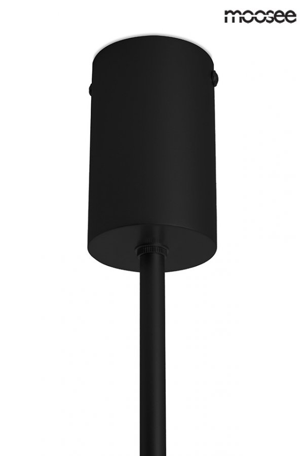 Nowoczesna czarna lampa wisząca Low Moosee szklane kuliste mleczne klosze