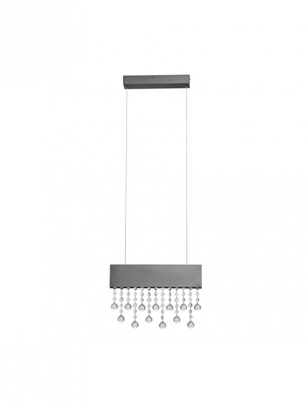 Czarna aluminiowa lampa wisząca LED listwa z kryształkami designerska glamour możliwość ściemniania OLEVIRA LE45148 Luces Exclusivas