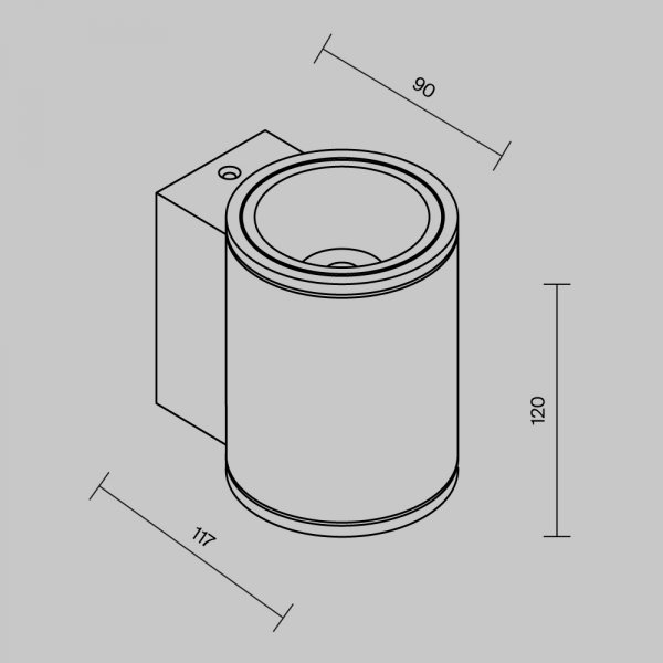 Nowoczesny kinkiet elewacyjny zewnętrzny minimalistyczny metalowy grafitowy tuba podświetlający ścianę Shim MAYTONI O303WL-L5GF3K